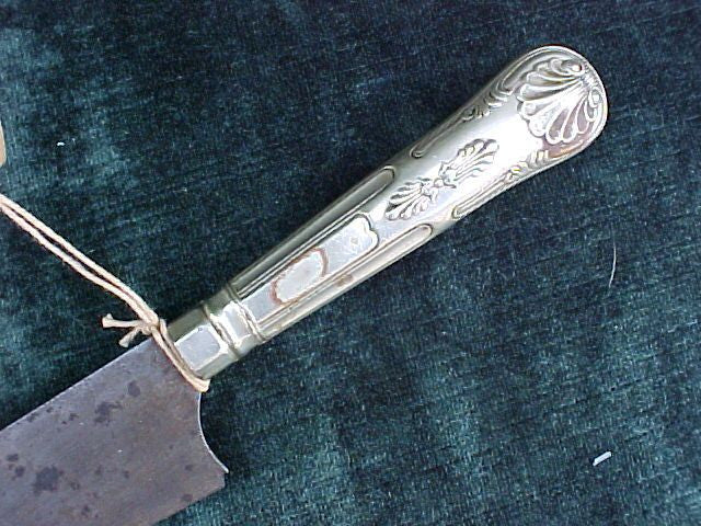 19th Century Cutlery Hilt Knife w/White Metal Grip, #2333 - Image 4