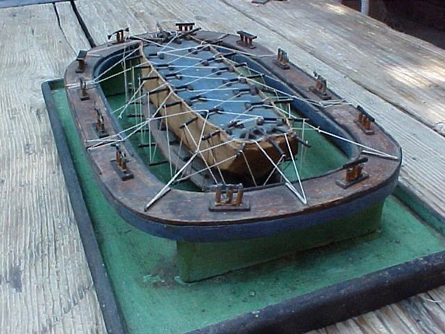 19th Century Model of a Ship Undergoing Work on a Floating Dry Dock - Image 4