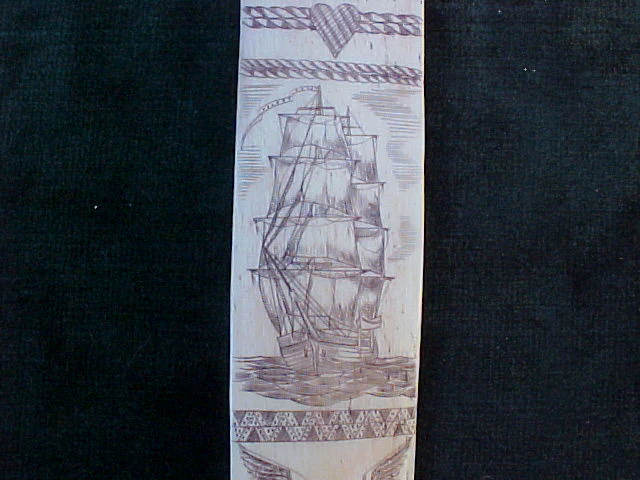 A Beautiful ANTIQUE American Scrimshaw Whalebone Busk., #1522 Nautical Antiques - Image 5
