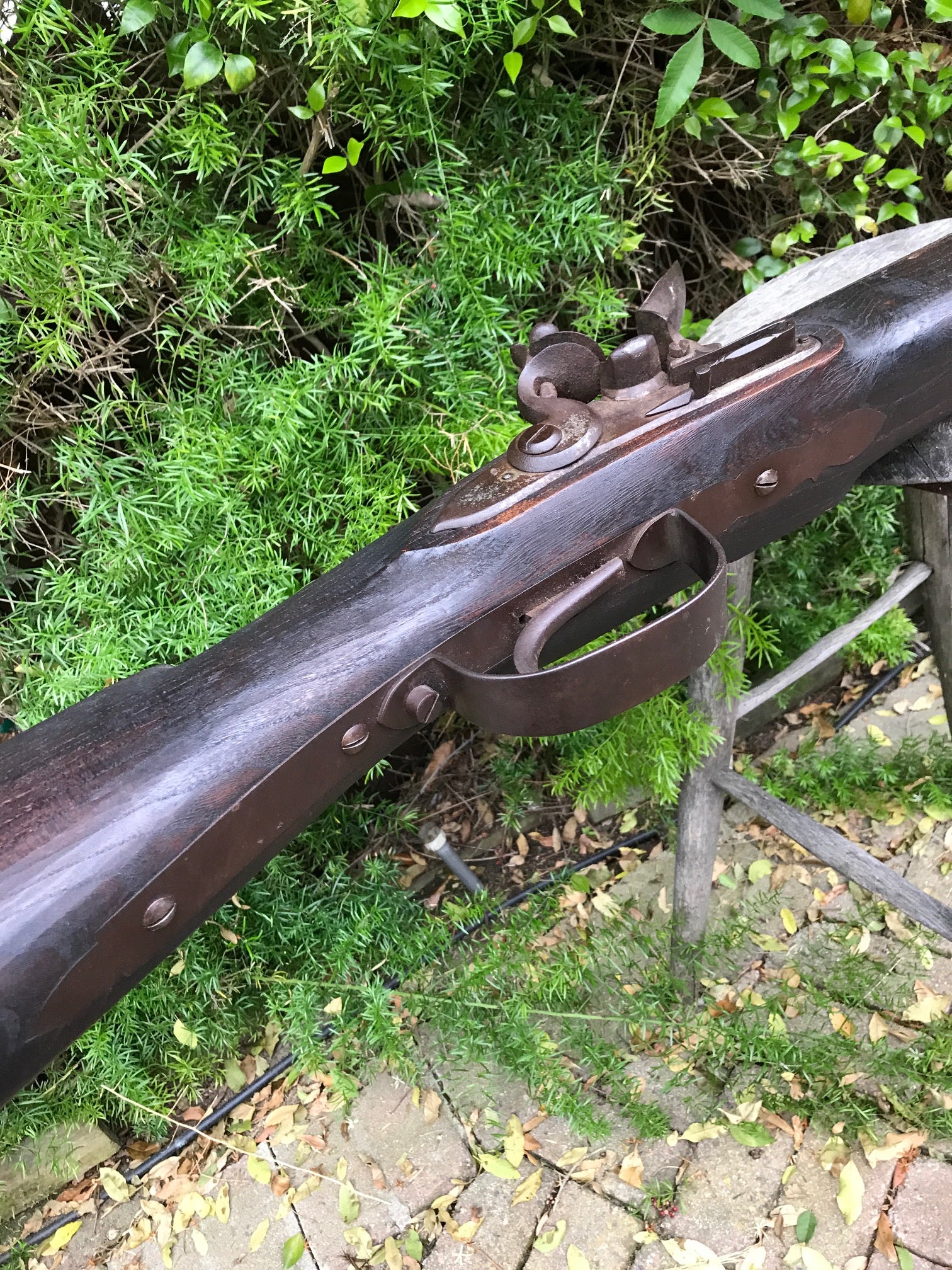 A Massive French & Indian - American Revolutionary War Period Flintlock Wall Gun - Image 16