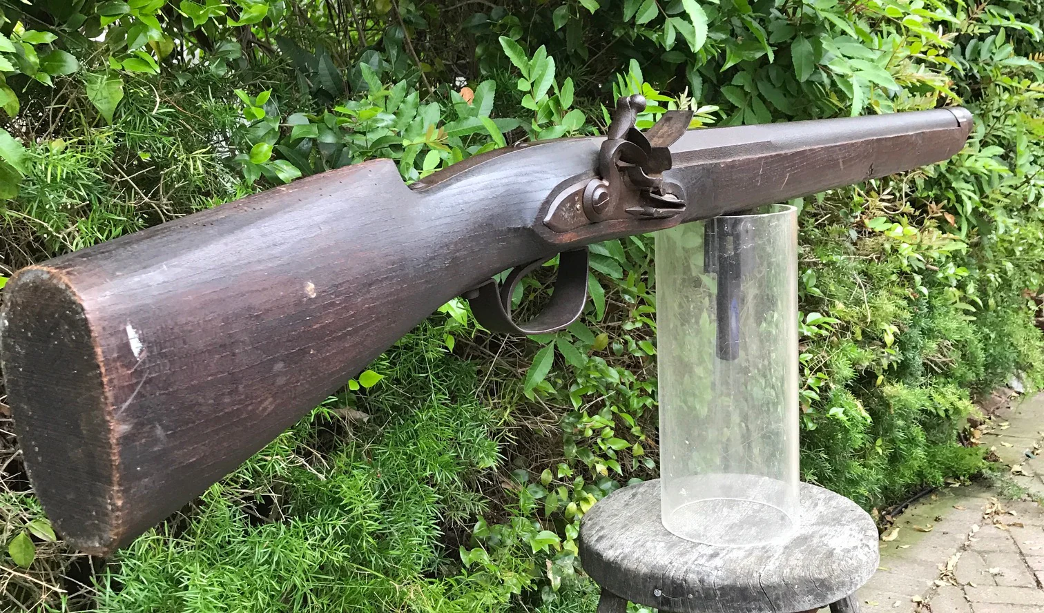 A Massive French & Indian - American Revolutionary War Period Flintlock Wall Gun - Image 3