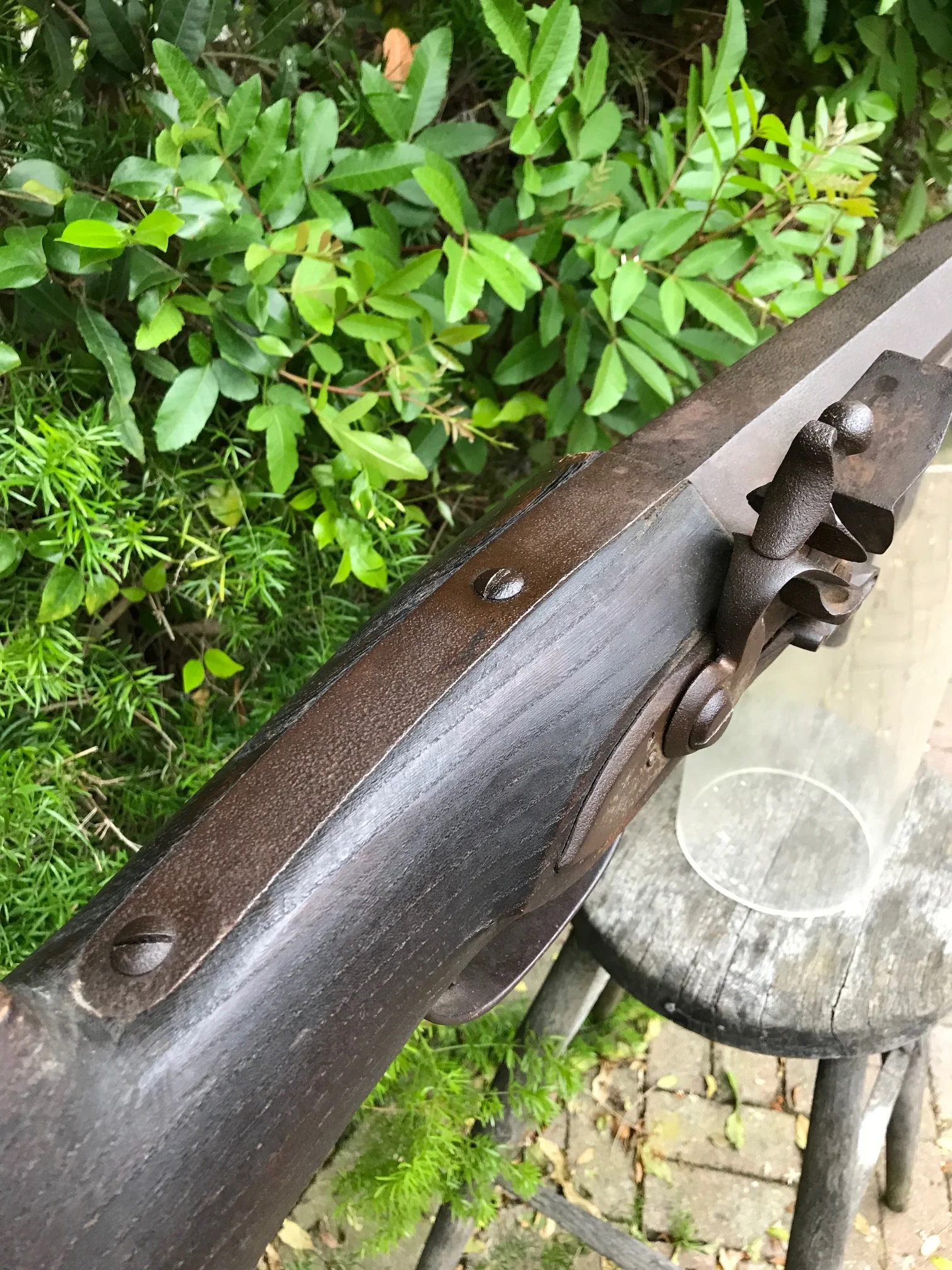 A Massive French & Indian - American Revolutionary War Period Flintlock Wall Gun - Image 8