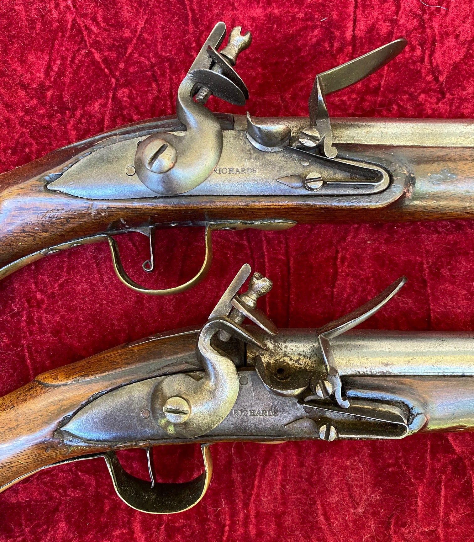 A Rare PAIR/BRACE of British Military Style Flintlock Pistols by RICHARDS - Image 3