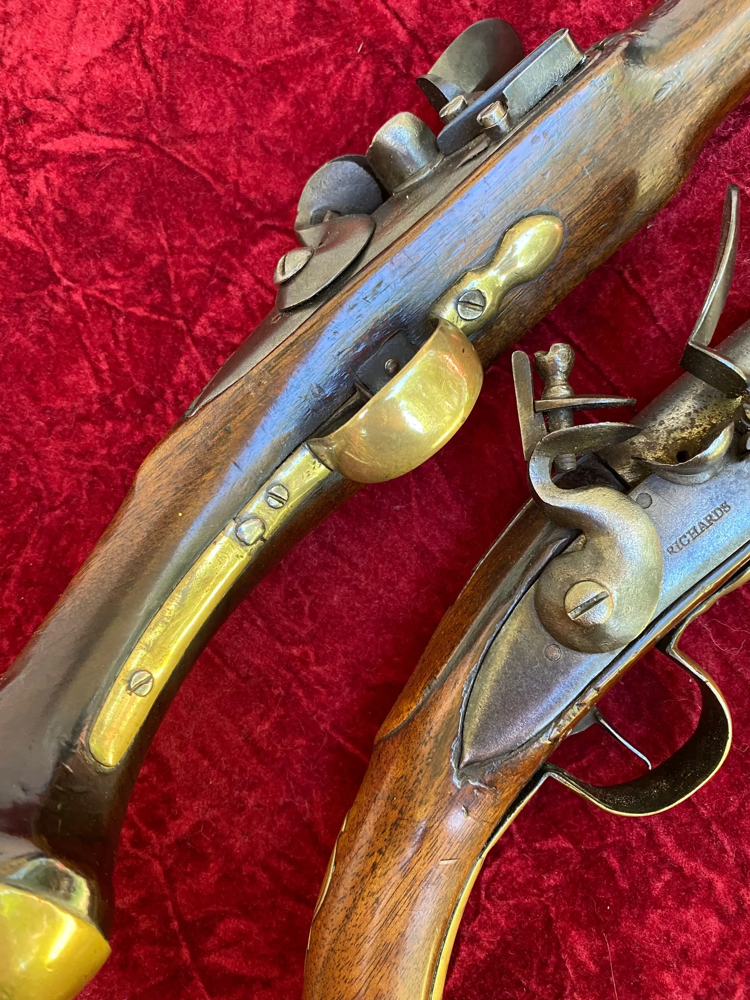 A Rare PAIR/BRACE of British Military Style Flintlock Pistols by RICHARDS - Image 6
