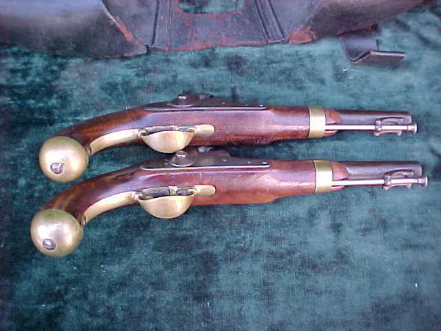 A Rare (Pair) of Civil War U.S. Military Model 1842 Percussion Pistols with Black Leather Saddle Holsters, #1463 Firearms - Image 13
