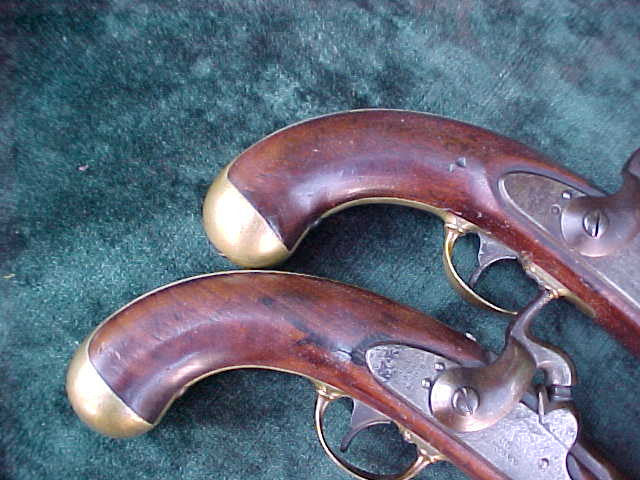 A Rare (Pair) of Civil War U.S. Military Model 1842 Percussion Pistols with Black Leather Saddle Holsters, #1463 Firearms - Image 15