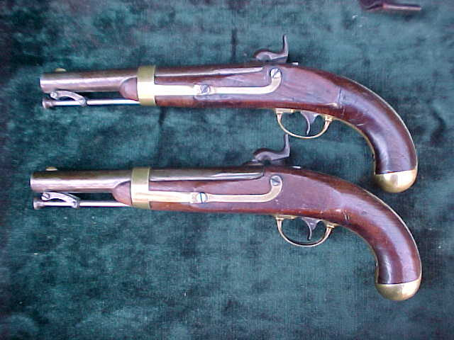 A Rare (Pair) of Civil War U.S. Military Model 1842 Percussion Pistols with Black Leather Saddle Holsters, #1463 Firearms - Image 16
