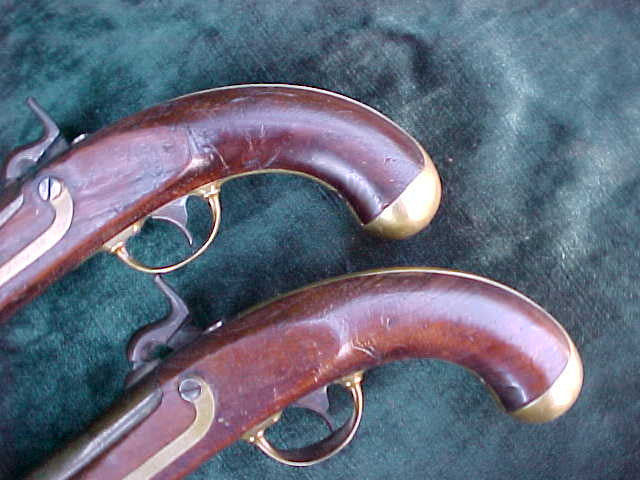 A Rare (Pair) of Civil War U.S. Military Model 1842 Percussion Pistols with Black Leather Saddle Holsters, #1463 Firearms - Image 18