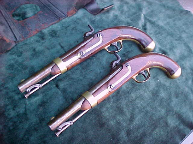 A Rare (Pair) of Civil War U.S. Military Model 1842 Percussion Pistols with Black Leather Saddle Holsters, #1463 Firearms - Image 32