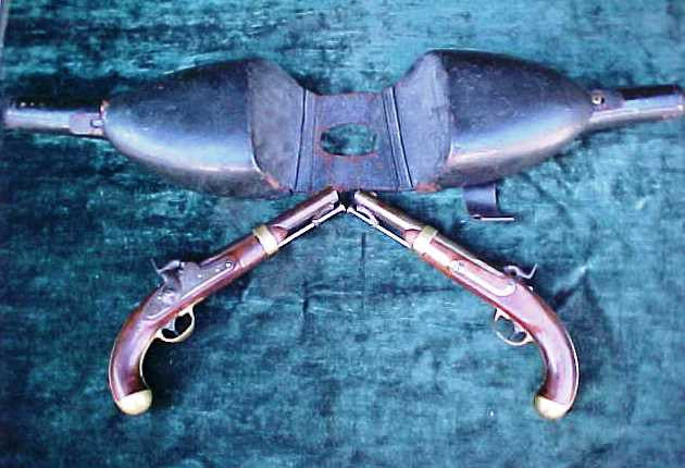 A Rare (Pair) of Civil War U.S. Military Model 1842 Percussion Pistols with Black Leather Saddle Holsters, #1463 Firearms - Image 5