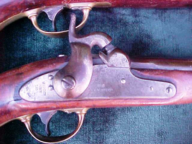 A Rare (Pair) of Civil War U.S. Military Model 1842 Percussion Pistols with Black Leather Saddle Holsters, #1463 Firearms - Image 7