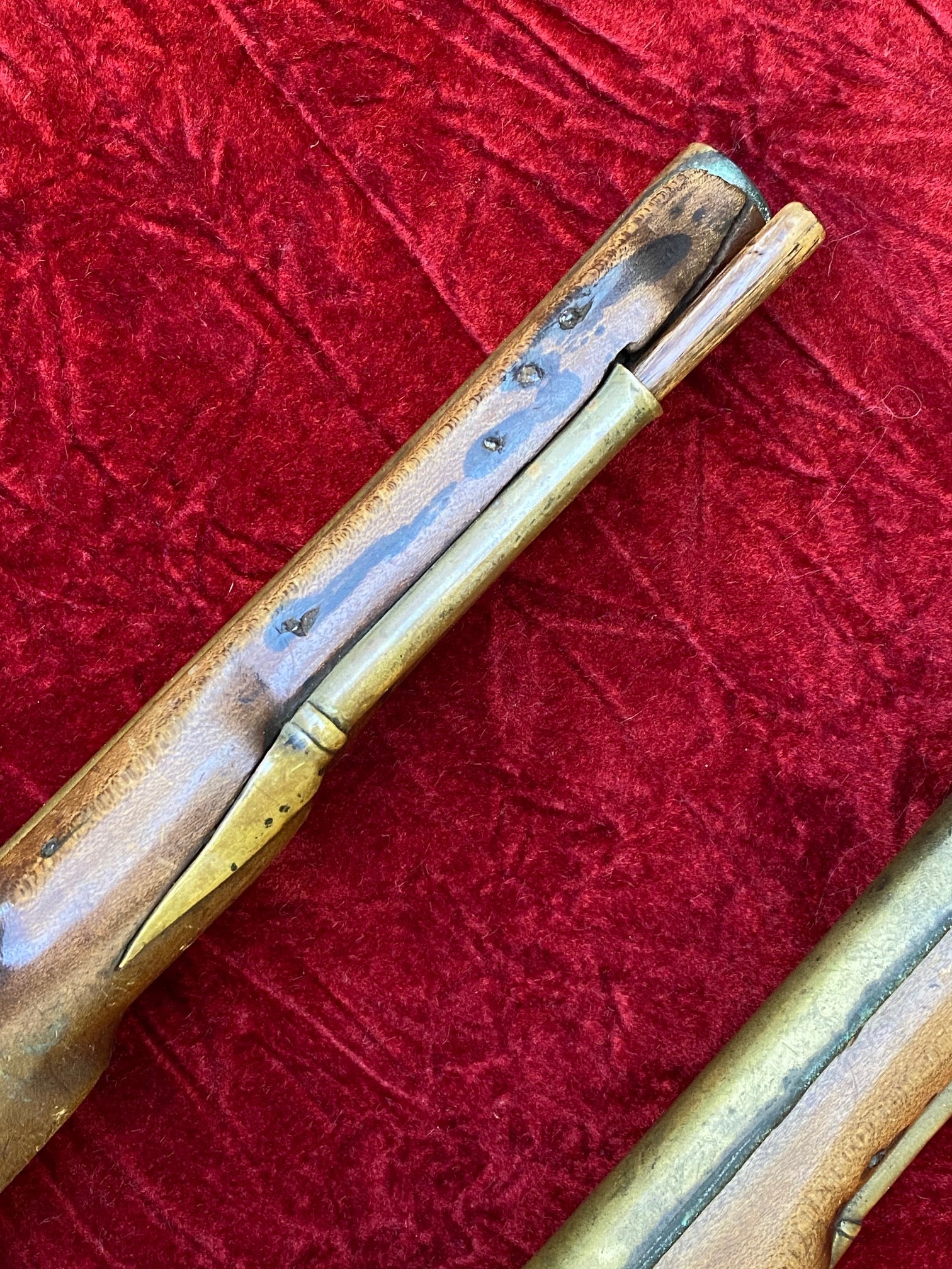 A Very Unusual (PAIR/BRACE) of British/American Naval Brass Barrel Flintlock Pistols - Image 12