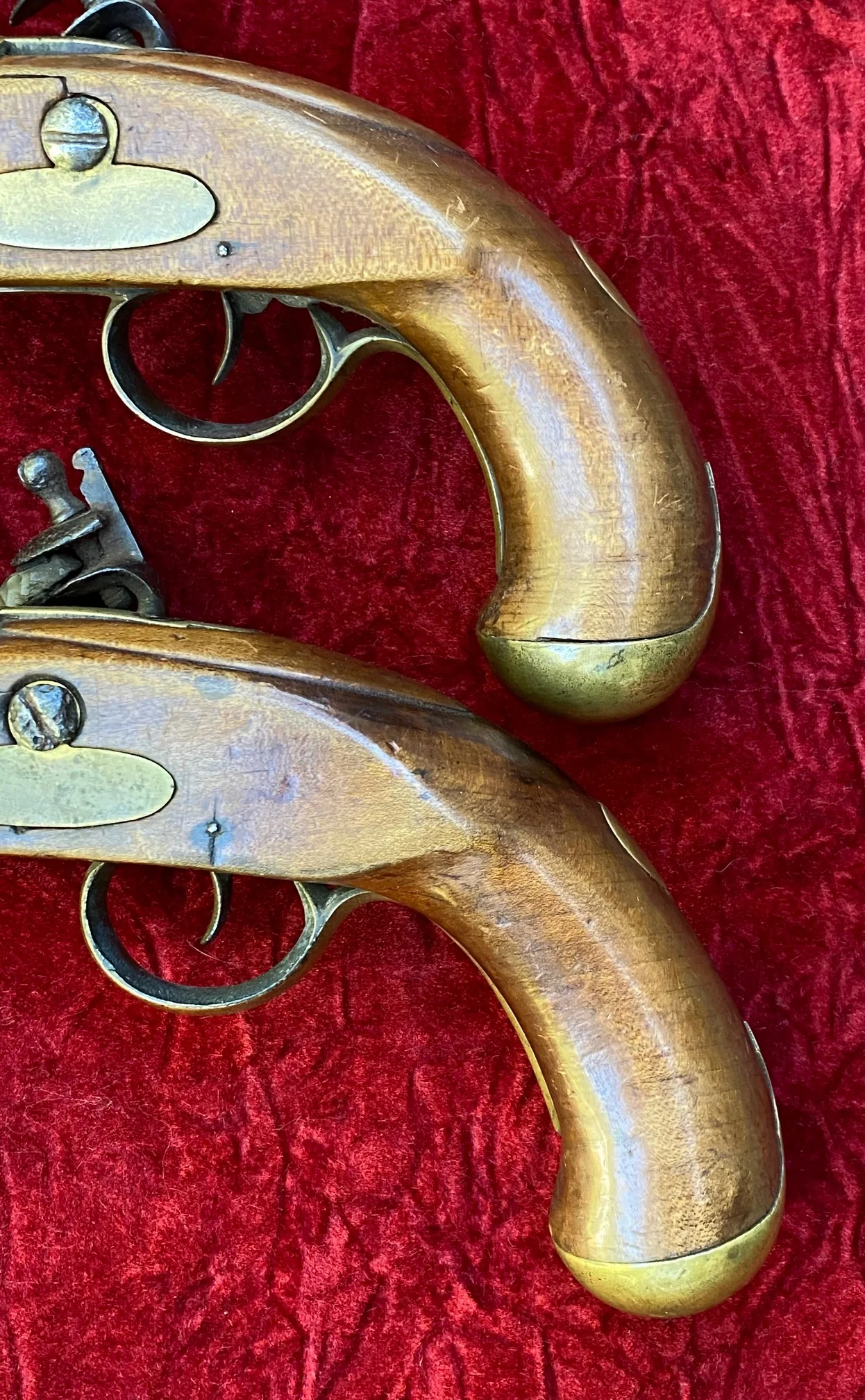 A Very Unusual (PAIR/BRACE) of British/American Naval Brass Barrel Flintlock Pistols - Image 16
