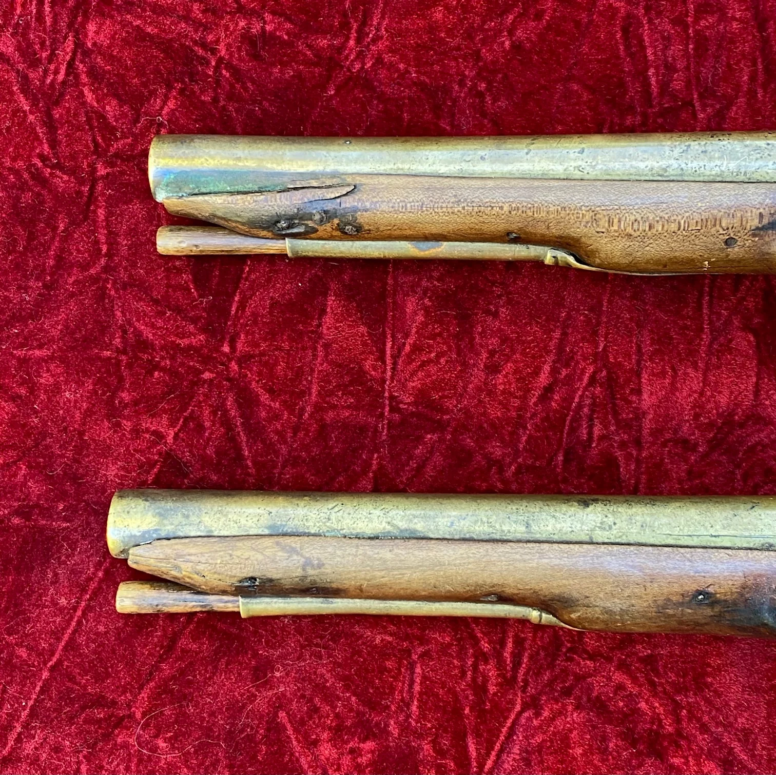 A Very Unusual (PAIR/BRACE) of British/American Naval Brass Barrel Flintlock Pistols - Image 17