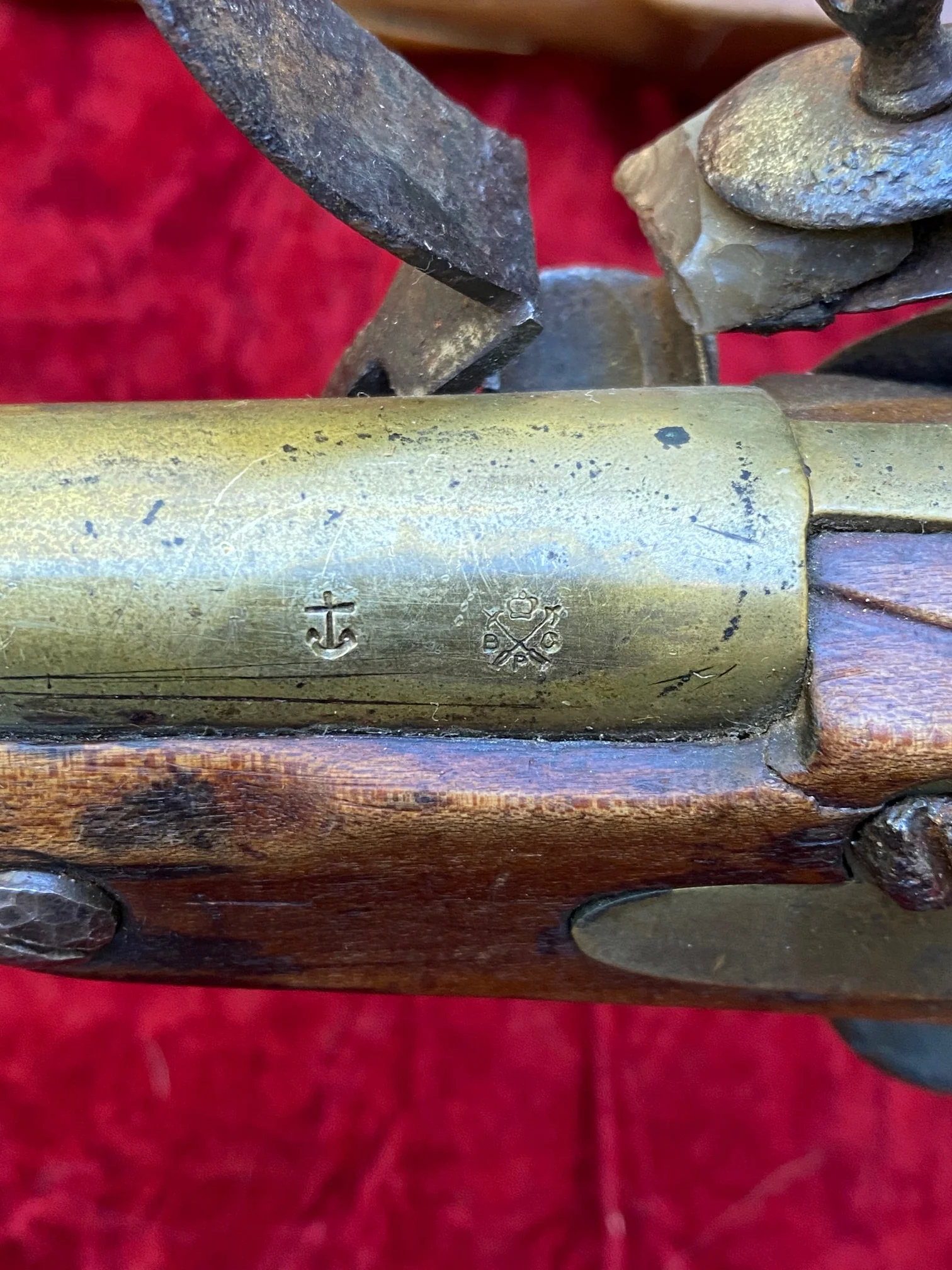 A Very Unusual (PAIR/BRACE) of British/American Naval Brass Barrel Flintlock Pistols - Image 19