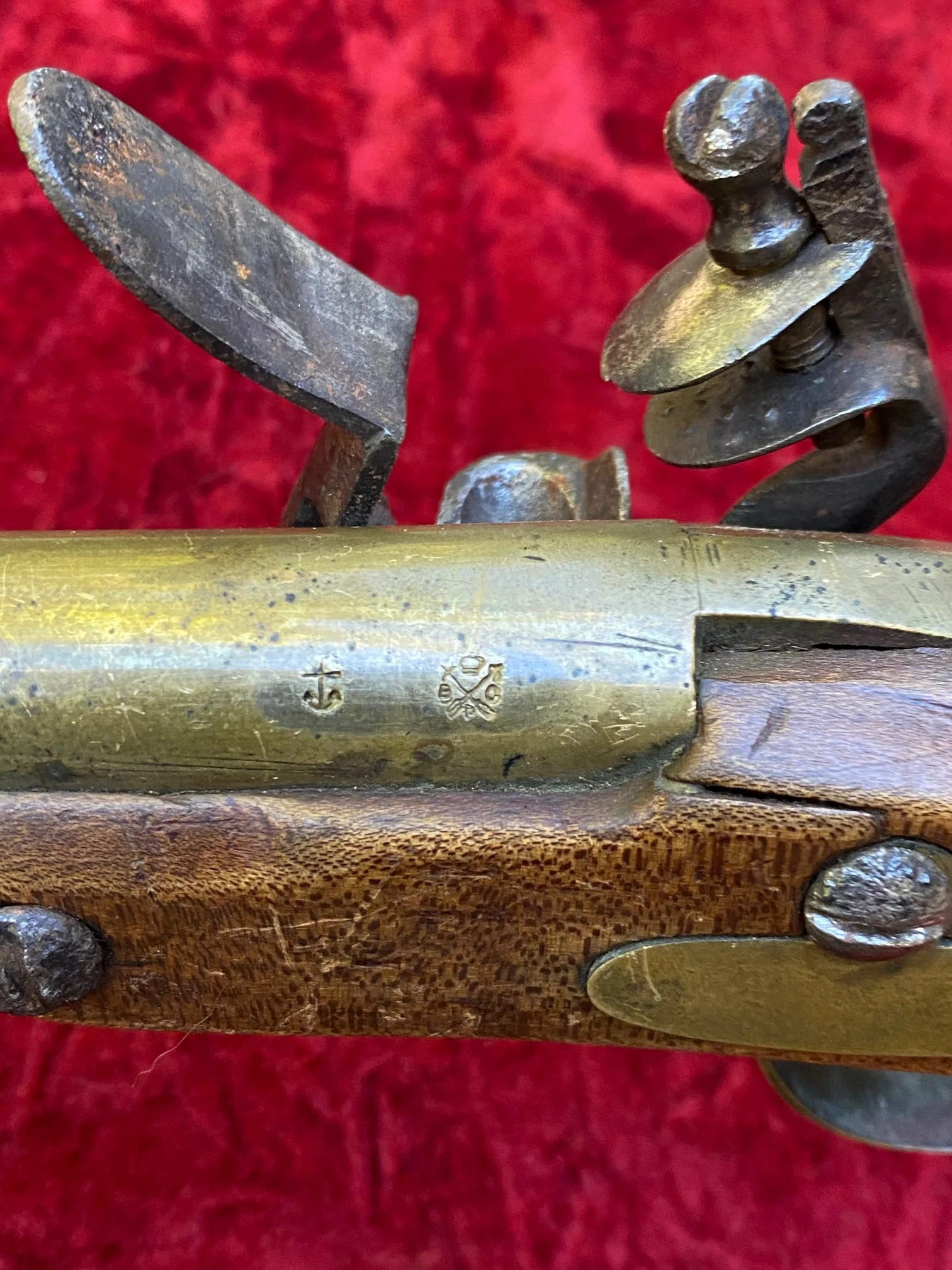 A Very Unusual (PAIR/BRACE) of British/American Naval Brass Barrel Flintlock Pistols - Image 20