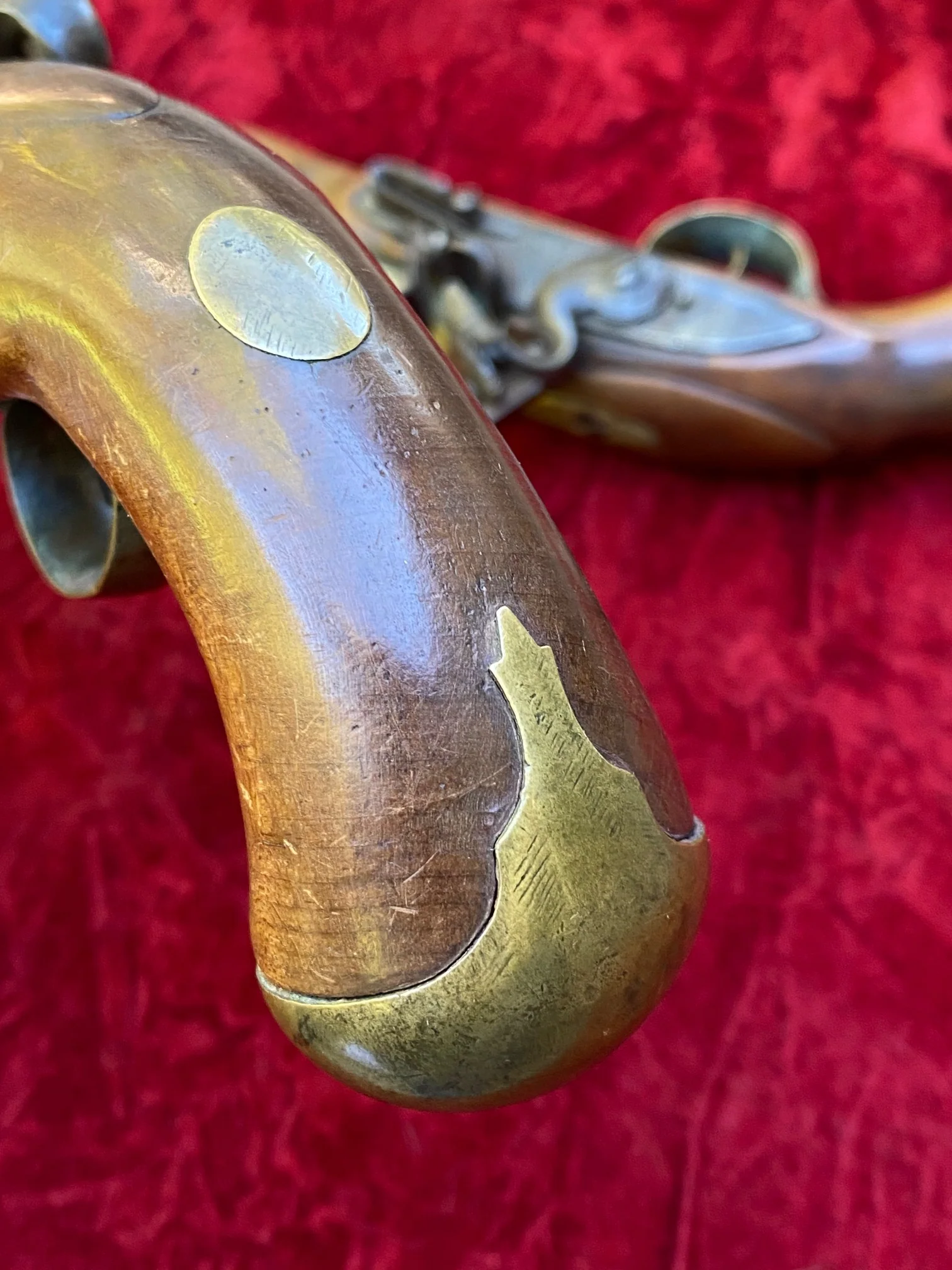 A Very Unusual (PAIR/BRACE) of British/American Naval Brass Barrel Flintlock Pistols - Image 21