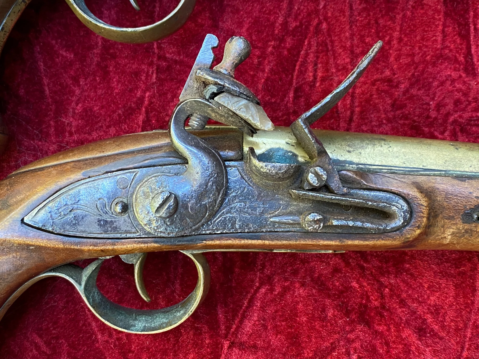 A Very Unusual (PAIR/BRACE) of British/American Naval Brass Barrel Flintlock Pistols - Image 5