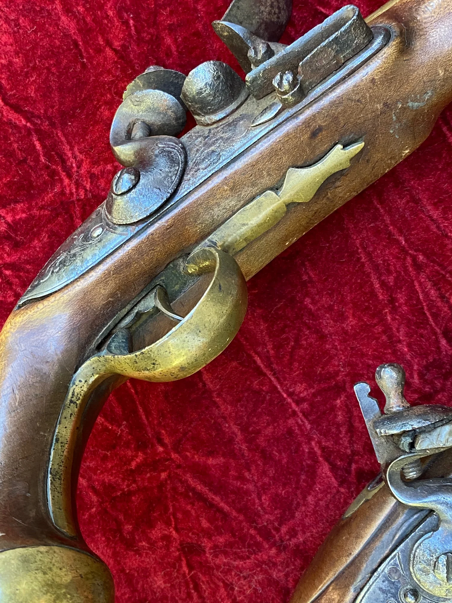 A Very Unusual (PAIR/BRACE) of British/American Naval Brass Barrel Flintlock Pistols - Image 9