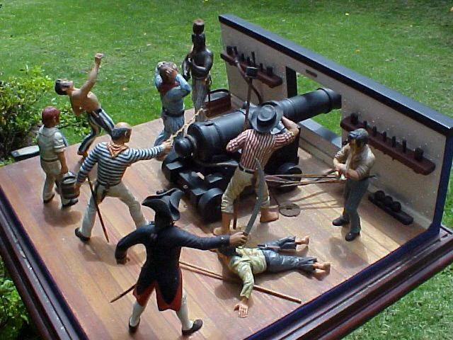American Naval Diorama of a Cannon Crew In Action OLD IRONSIDES, #935 Nautical Antiques - Image 8