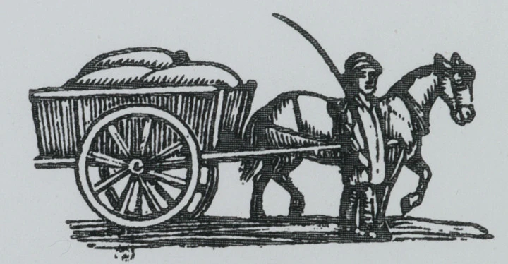 c. 1800 Printing Woodblock - Horse and Wagon - Image 3