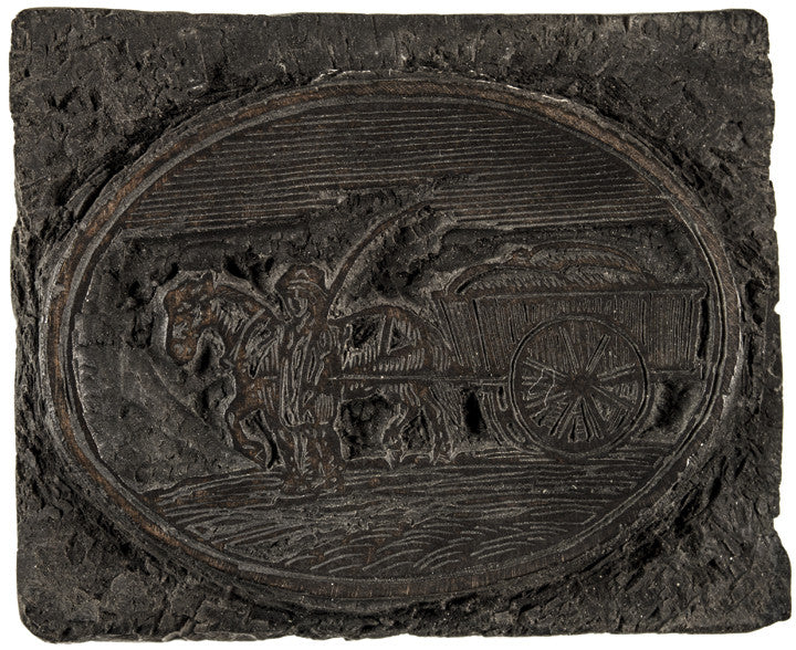 c. 1800 Printing Woodblock - Horse and Wagon - Image 5