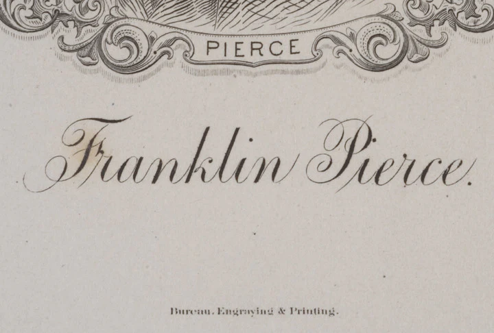 c. 1880 Print: Franklin Pierce, by BEP - Image 2