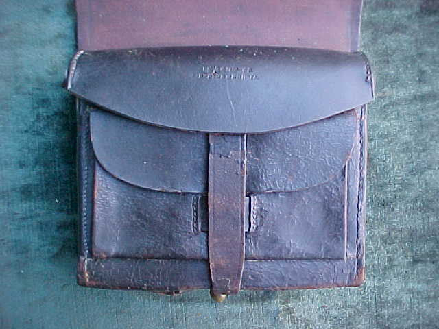 Civil War Leather Cartridge Box with Brass US Plate, #3295 Militaria - Image 3
