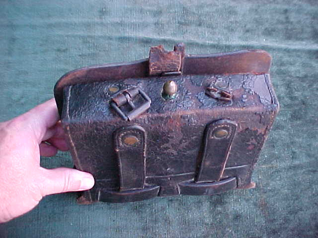 Civil War Leather Cartridge Box with Brass US Plate, #3295 Militaria - Image 6