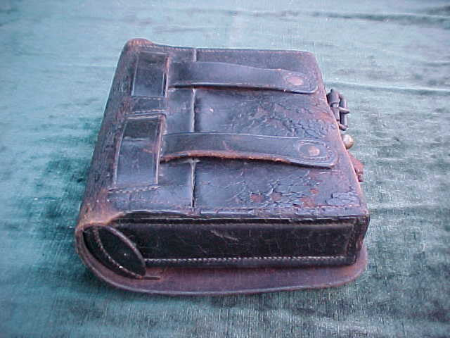 Civil War Leather Cartridge Box with Brass US Plate, #3295 Militaria - Image 9