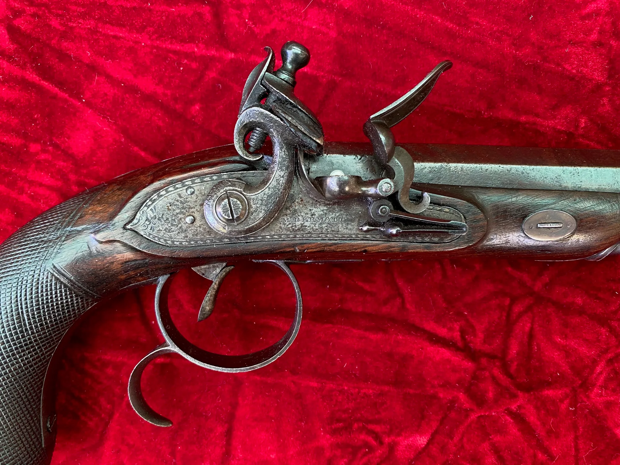 A Good Irish Flintlock Dueling Pistol by McDermott, Dublin - Image 3