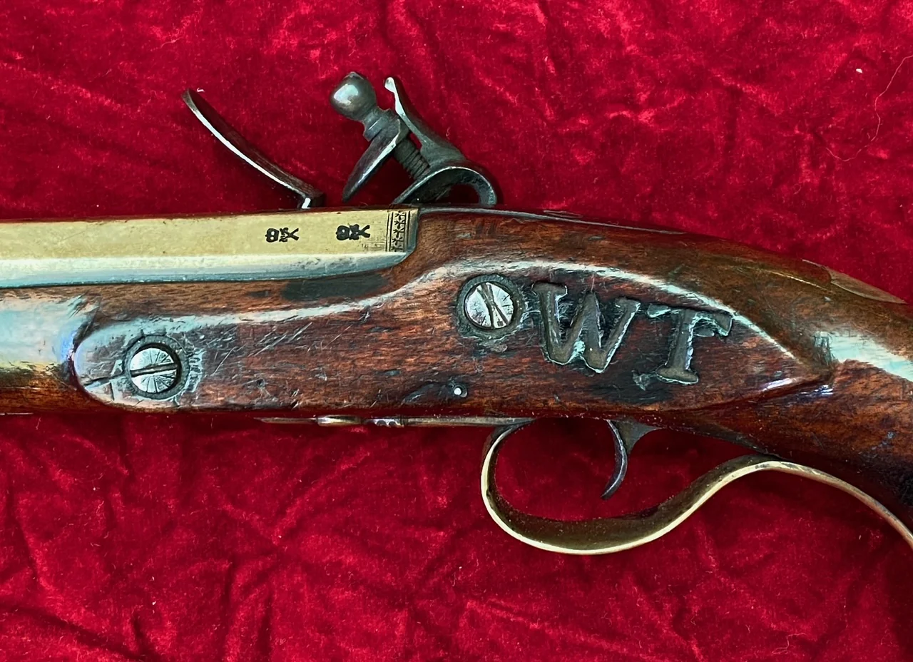 A Very Interesting War of 1812 Period British/American Secondary Martial Brass Barrel Flintlock Pistol by J & G JONES - Image 11