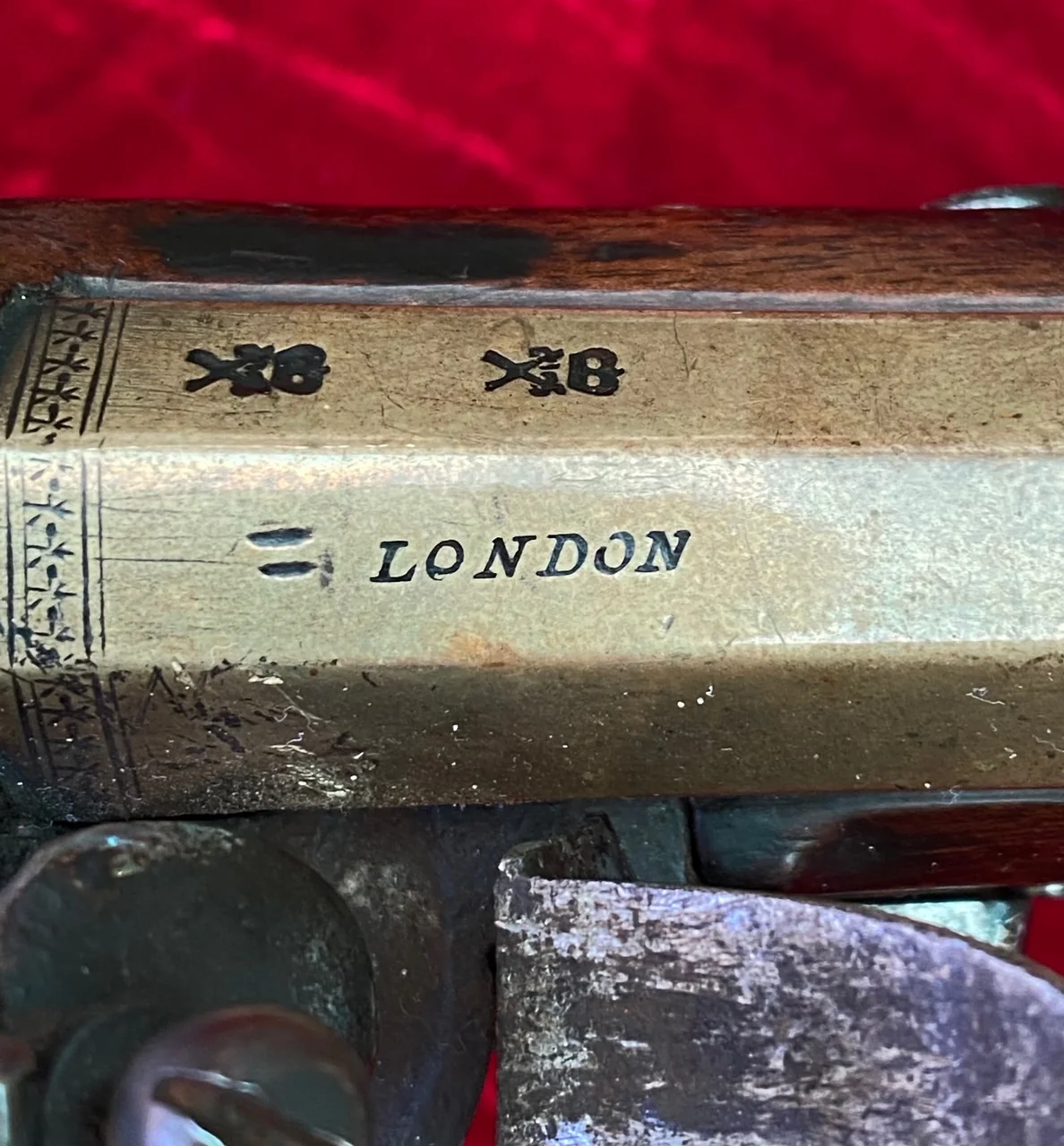 A Very Interesting War of 1812 Period British/American Secondary Martial Brass Barrel Flintlock Pistol by J & G JONES - Image 15