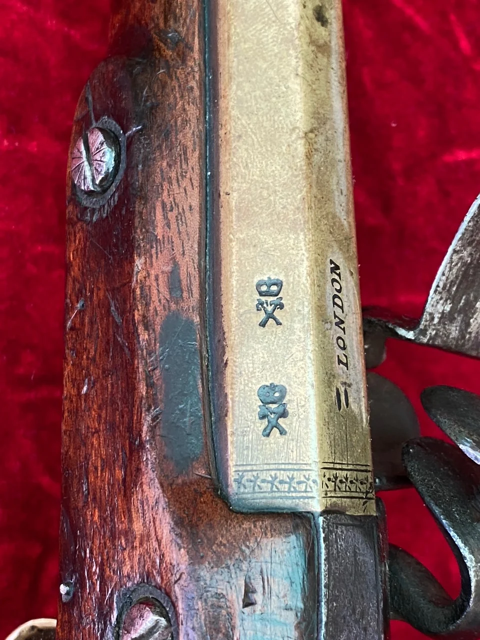 A Very Interesting War of 1812 Period British/American Secondary Martial Brass Barrel Flintlock Pistol by J & G JONES - Image 16