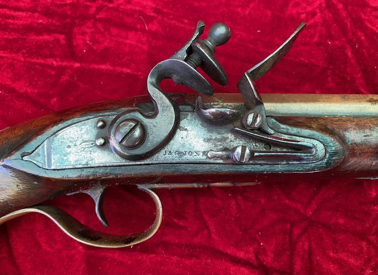 A Very Interesting War of 1812 Period British/American Secondary Martial Brass Barrel Flintlock Pistol by J & G JONES - Image 2