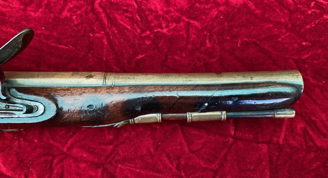 A Very Interesting War of 1812 Period British/American Secondary Martial Brass Barrel Flintlock Pistol by J & G JONES - Image 4