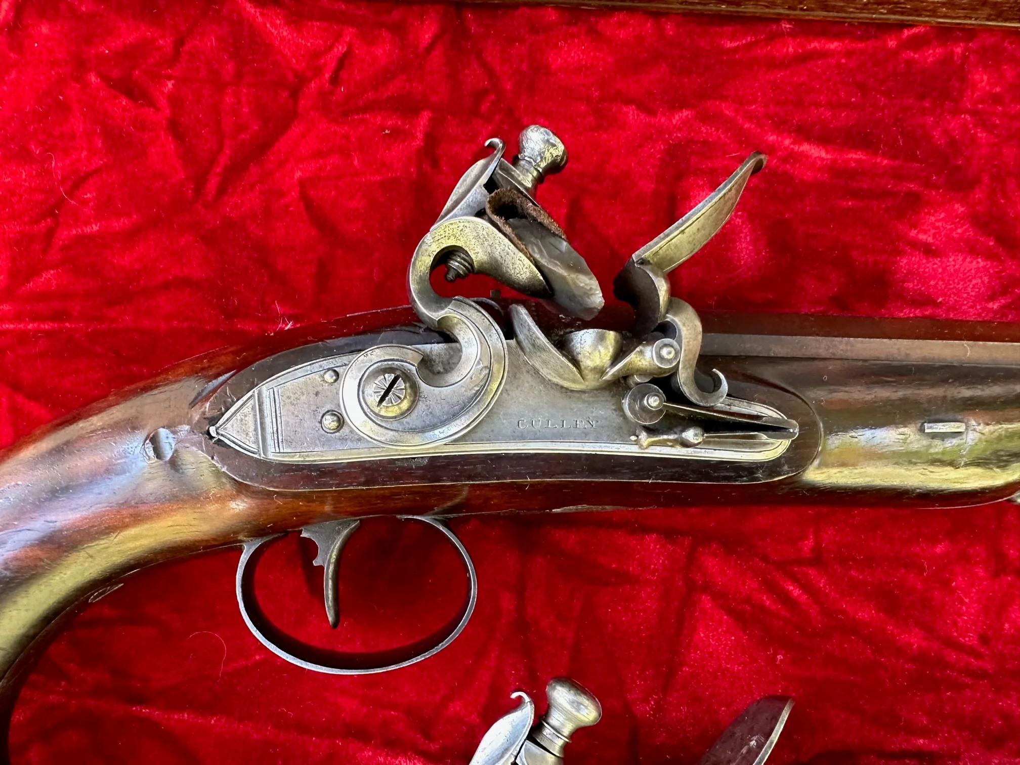 A Fantastic and Beautiful Cased Pair of English Flintlock Dueling Pistols by GULLEY, LONDON - Image 10