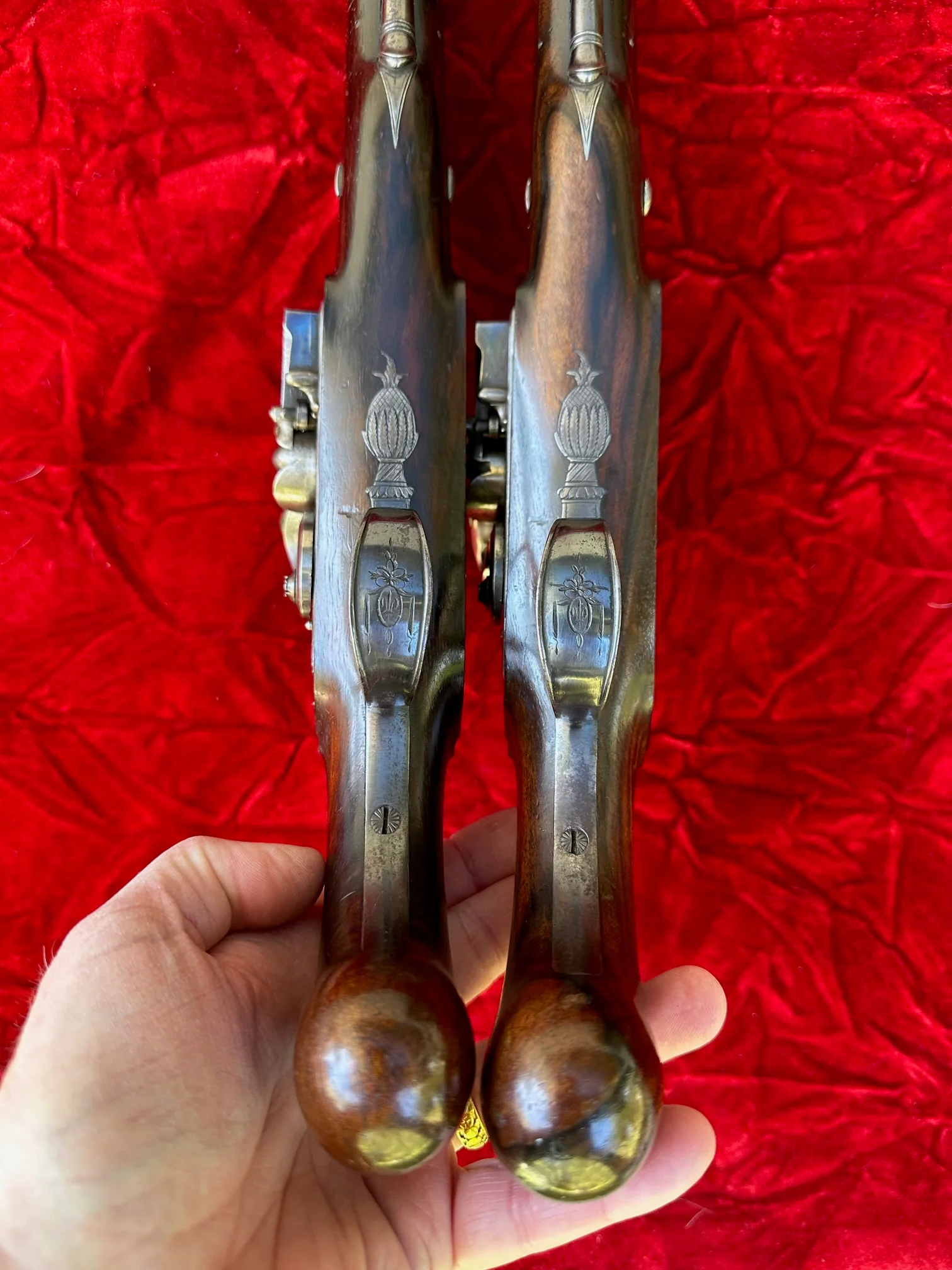 A Fantastic and Beautiful Cased Pair of English Flintlock Dueling Pistols by GULLEY, LONDON - Image 14