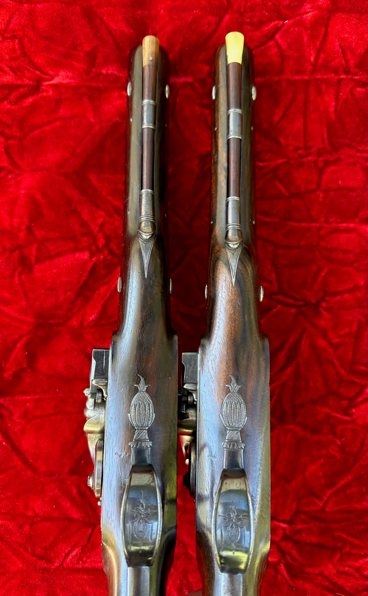 A Fantastic and Beautiful Cased Pair of English Flintlock Dueling Pistols by GULLEY, LONDON - Image 15