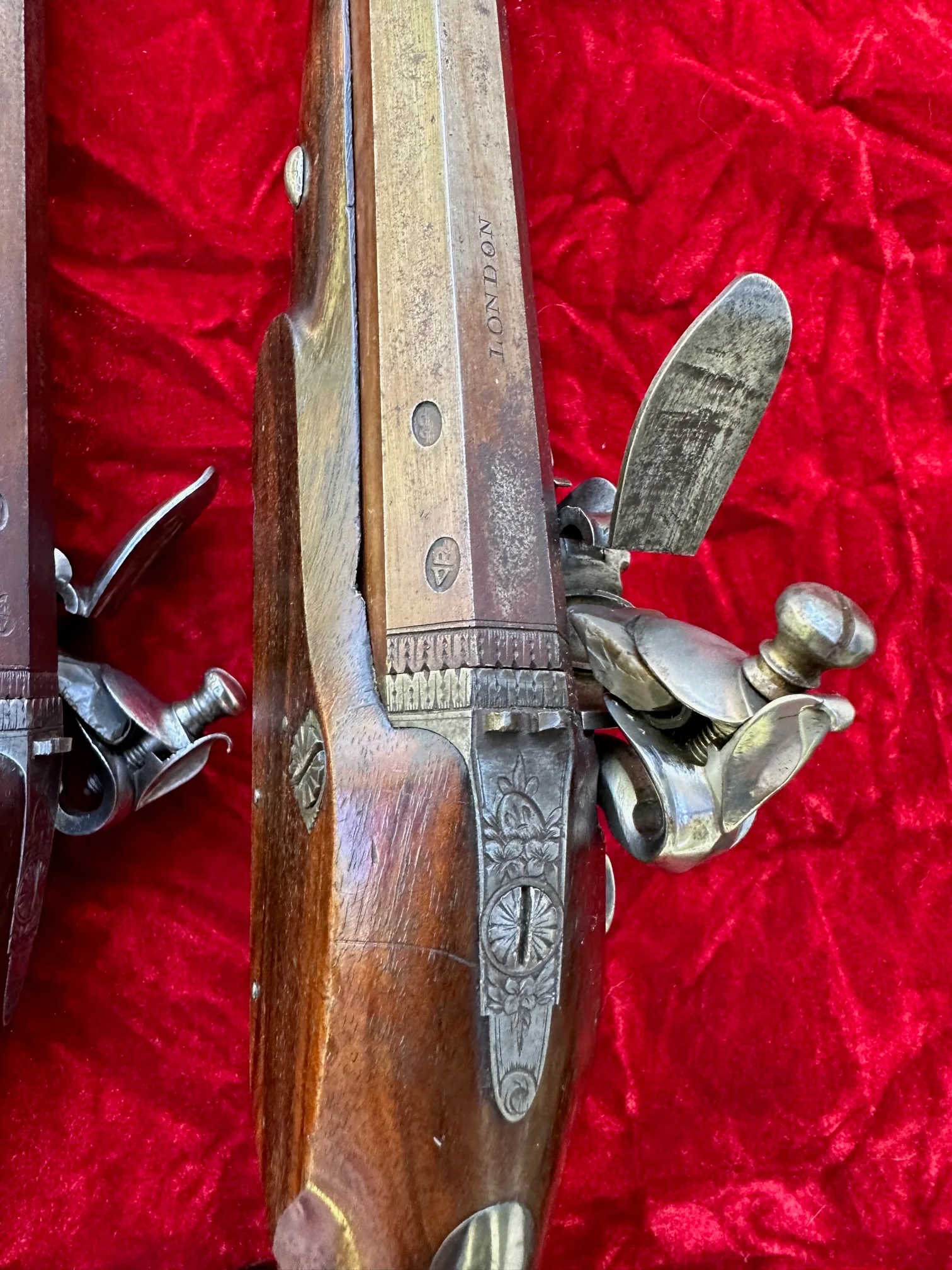 A Fantastic and Beautiful Cased Pair of English Flintlock Dueling Pistols by GULLEY, LONDON - Image 18