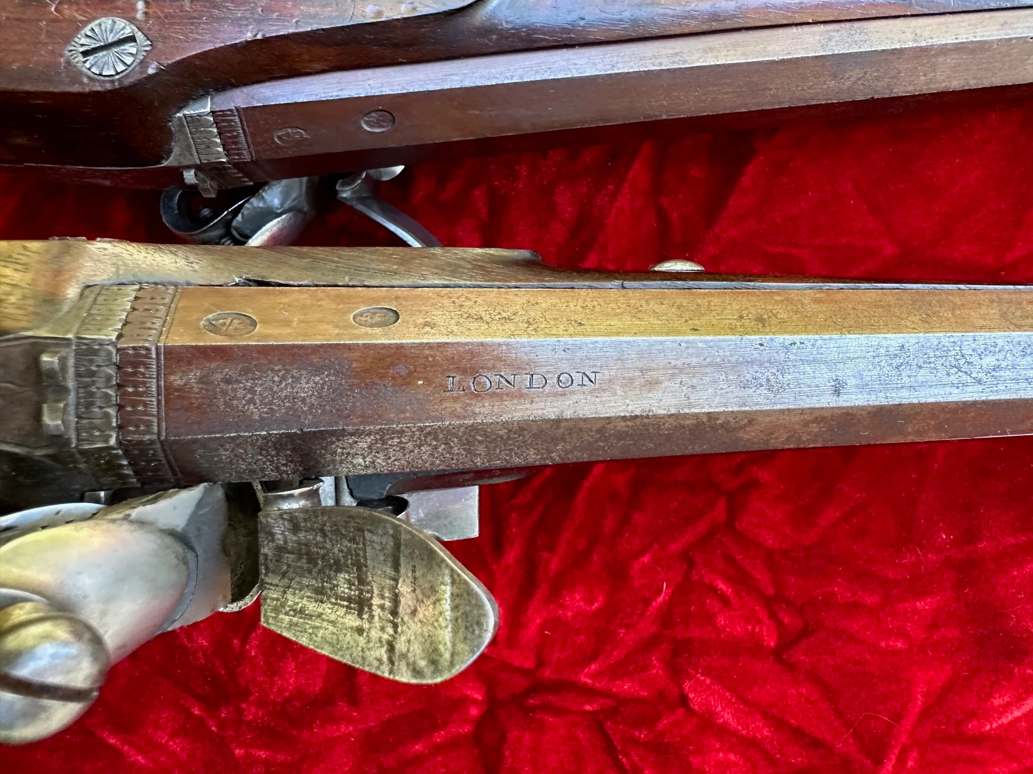 A Fantastic and Beautiful Cased Pair of English Flintlock Dueling Pistols by GULLEY, LONDON - Image 19