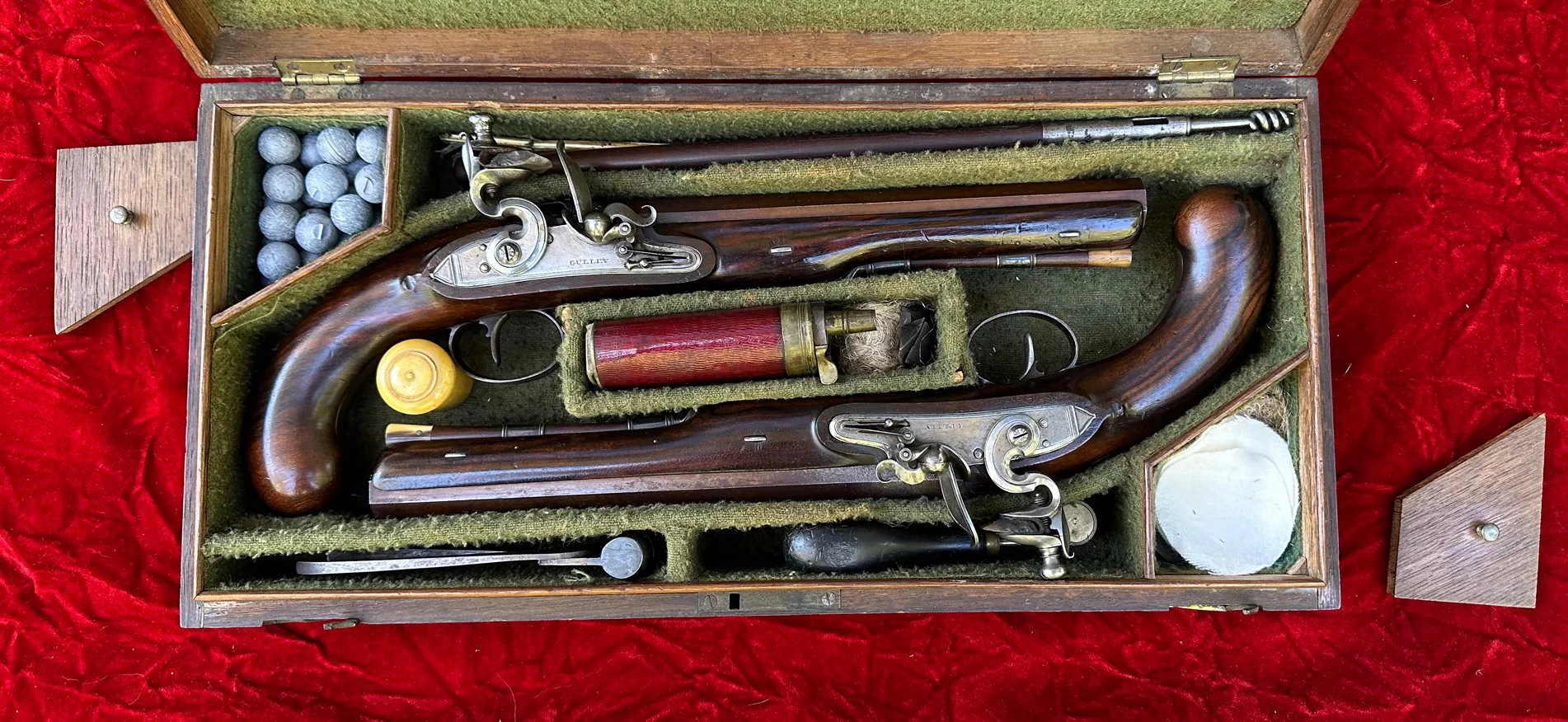 A Fantastic and Beautiful Cased Pair of English Flintlock Dueling Pistols by GULLEY, LONDON - Image 5