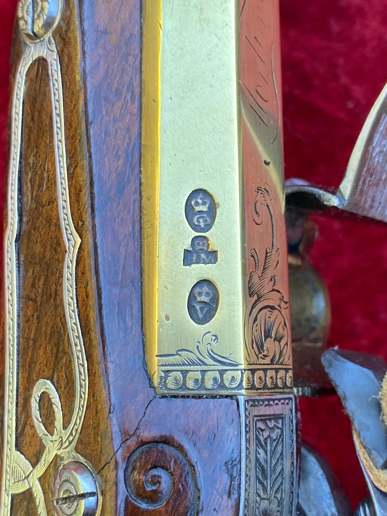 An Exceptional and Beautiful Historically Important Cased Pair of English Silver Mounted Brass Barrel & Lock Flintlock Officers/Dueling Pistols by MORTIMER, LONDON - Image 53