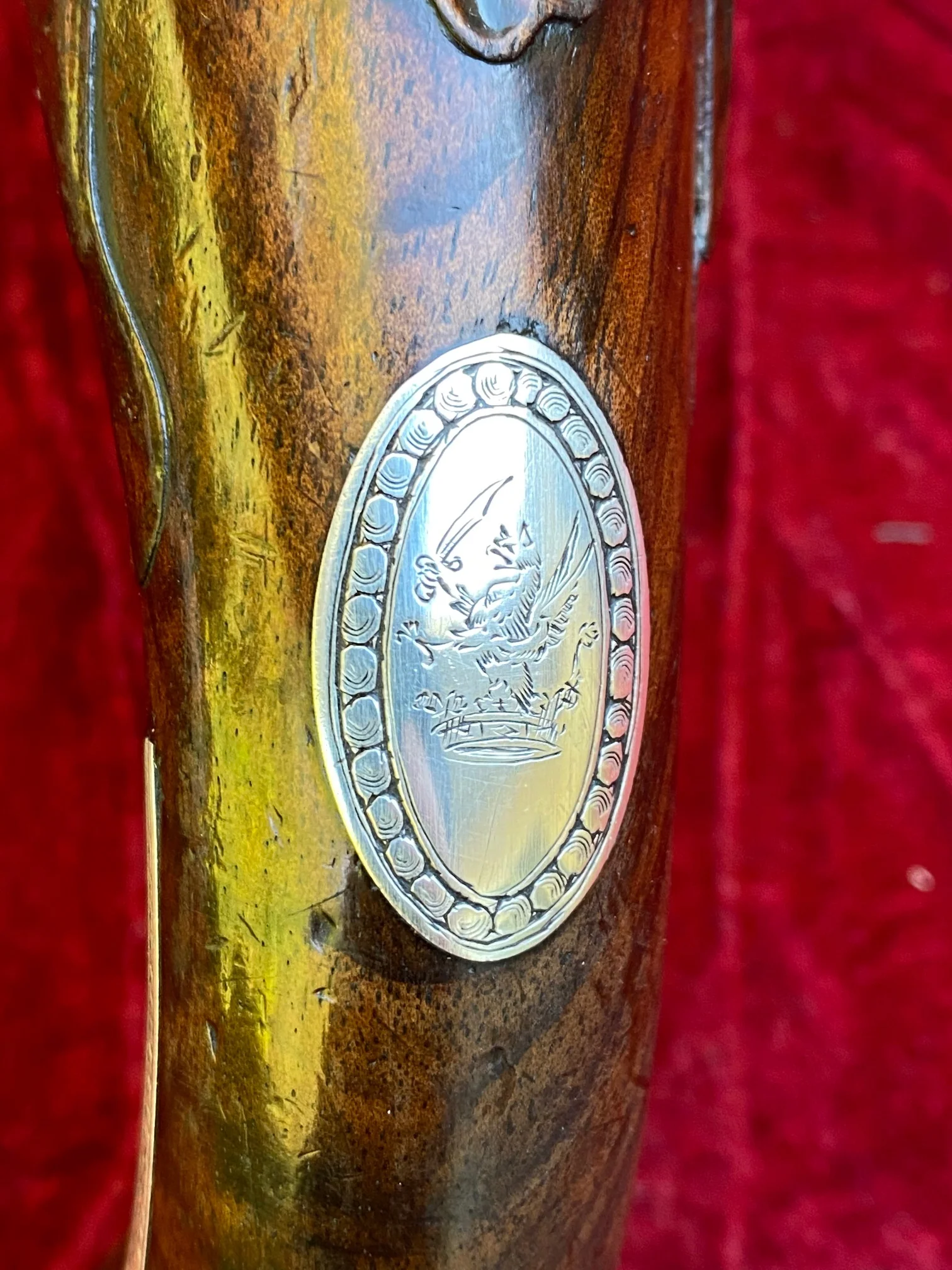 An Exceptional and Beautiful Historically Important Cased Pair of English Silver Mounted Brass Barrel & Lock Flintlock Officers/Dueling Pistols by MORTIMER, LONDON - Image 57