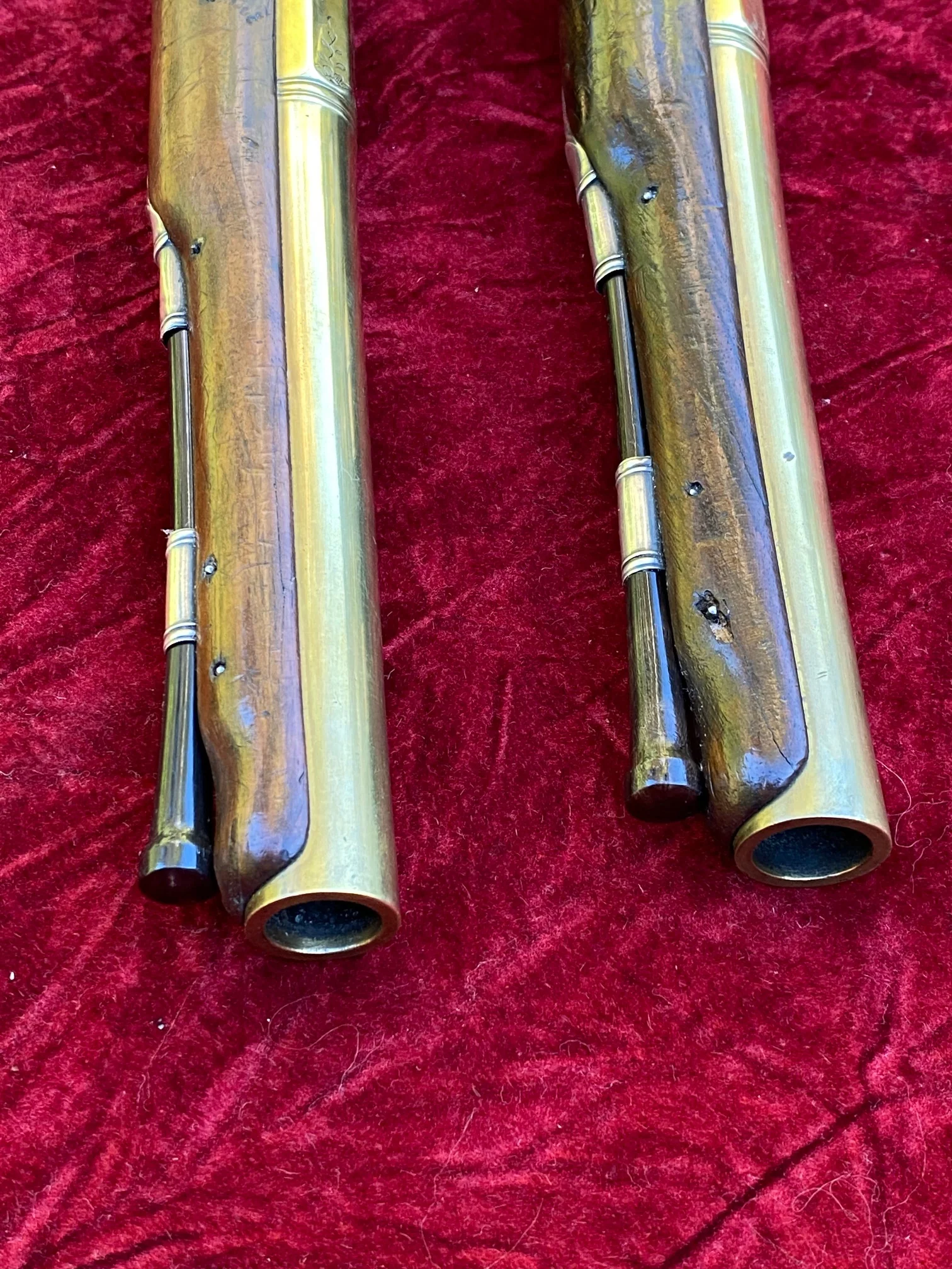 An Exceptional and Beautiful Historically Important Cased Pair of English Silver Mounted Brass Barrel & Lock Flintlock Officers/Dueling Pistols by MORTIMER, LONDON - Image 59