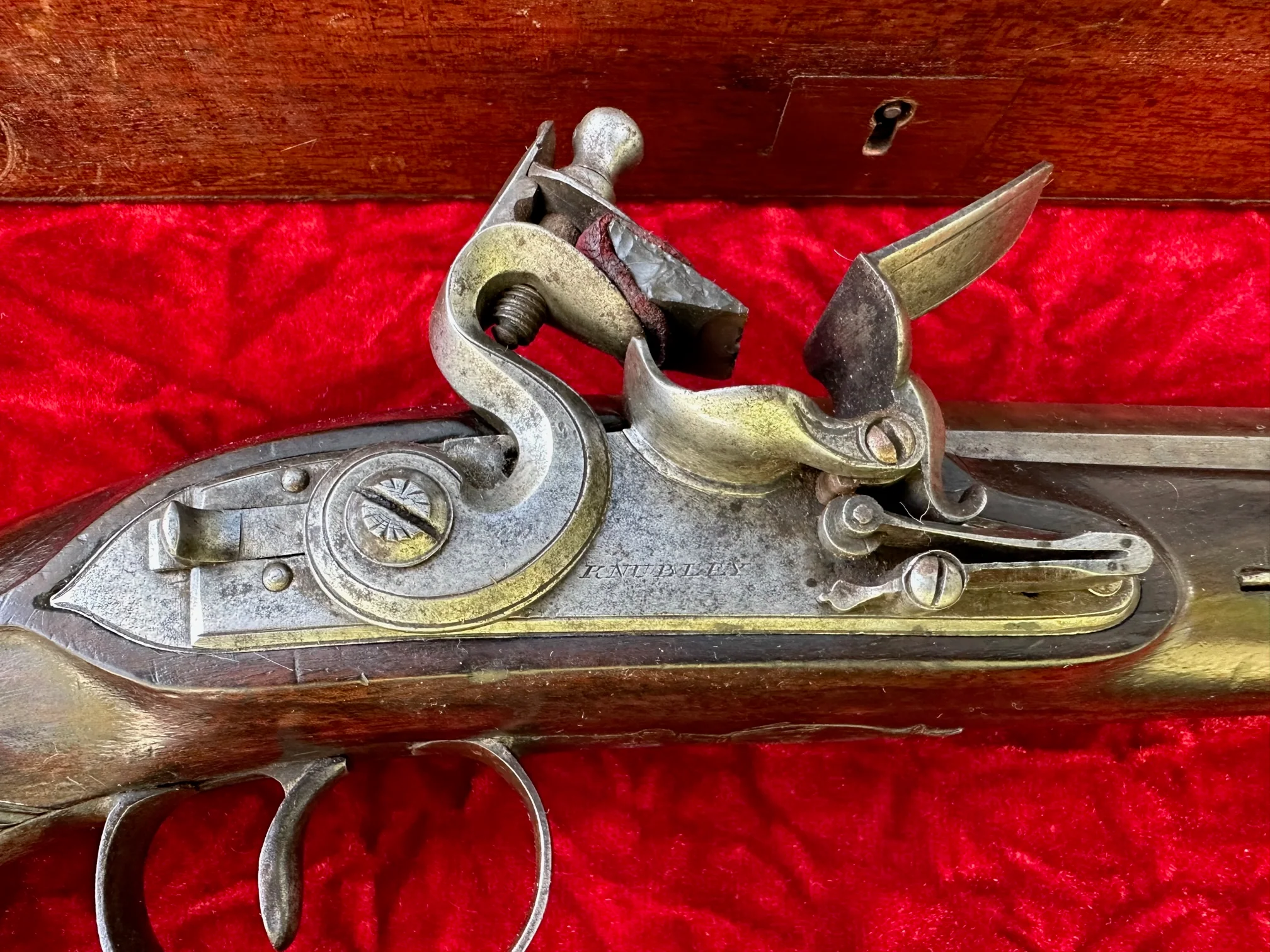 A Cased Pair of English Flintlock Dueling / Officer's Pistols by KNUBLEY, LONDON Featured on National Geographic Channel's TV SHOW LORDS OF WAR - Image 12