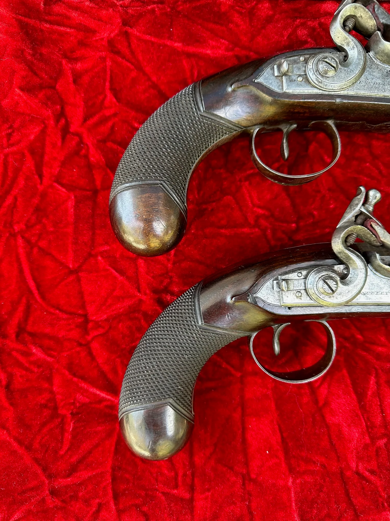 A Cased Pair of English Flintlock Dueling / Officer's Pistols by KNUBLEY, LONDON Featured on National Geographic Channel's TV SHOW LORDS OF WAR - Image 15