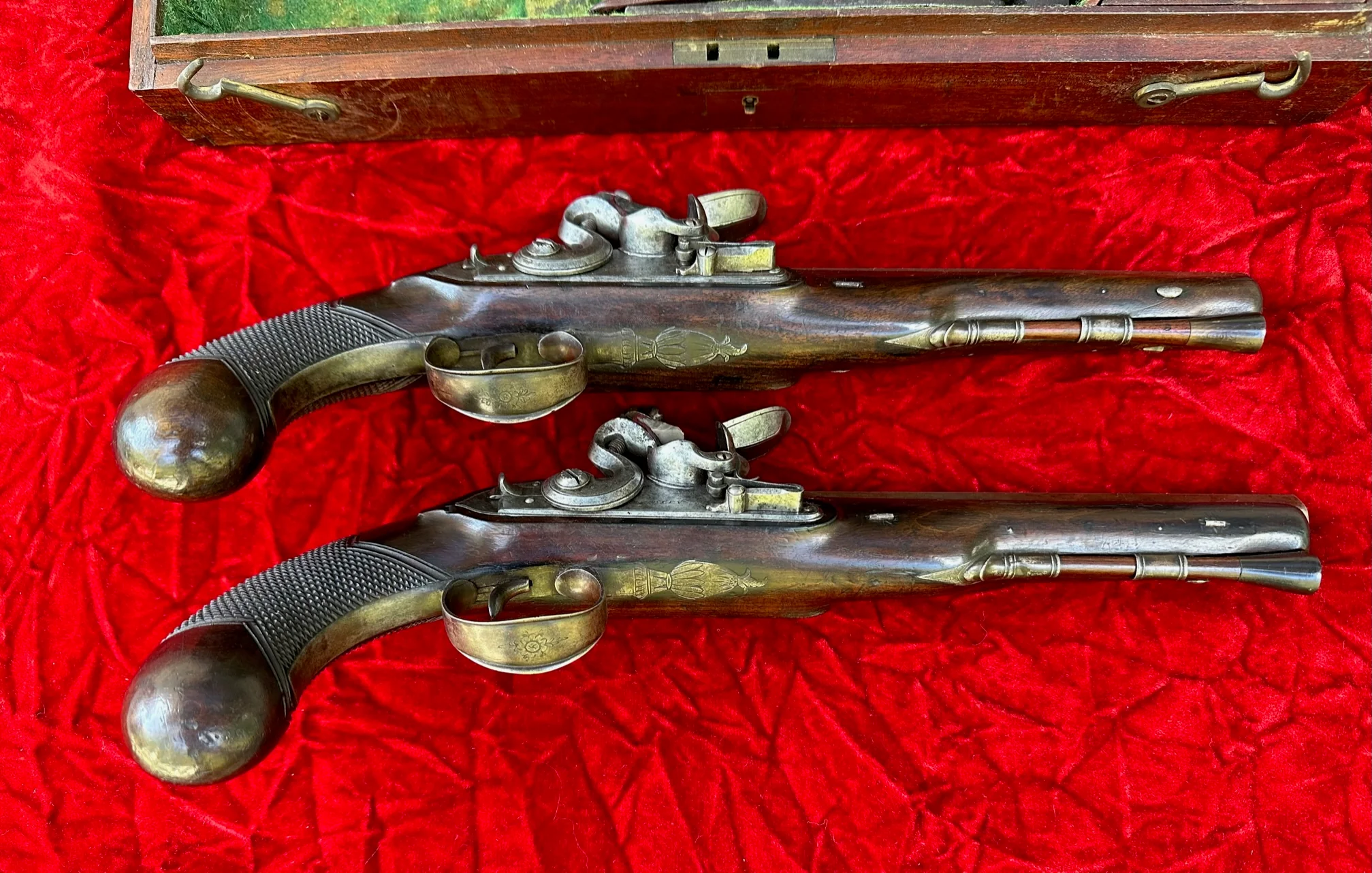 A Cased Pair of English Flintlock Dueling / Officer's Pistols by KNUBLEY, LONDON Featured on National Geographic Channel's TV SHOW LORDS OF WAR - Image 17