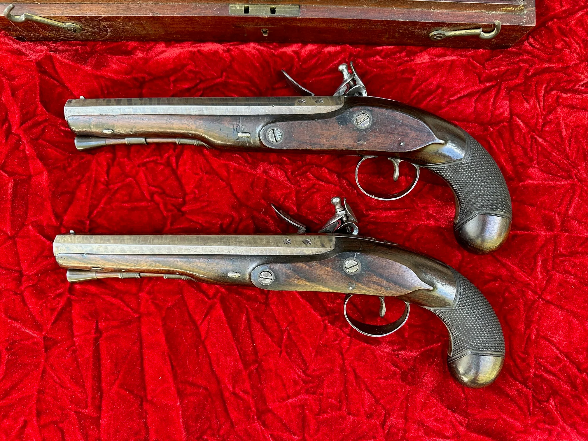 A Cased Pair of English Flintlock Dueling / Officer's Pistols by KNUBLEY, LONDON Featured on National Geographic Channel's TV SHOW LORDS OF WAR - Image 19