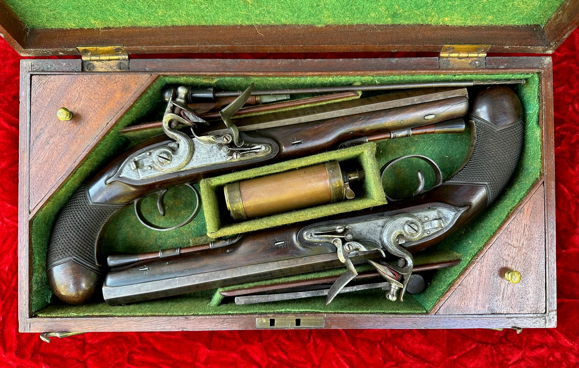 A Cased Pair of English Flintlock Dueling / Officer's Pistols by KNUBLEY, LONDON Featured on National Geographic Channel's TV SHOW LORDS OF WAR - Image 4